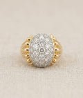 18K Gold Pavé Diamond Dome Cocktail Ring