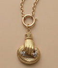 18K Gold Hand Pendant with Diamonds