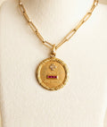 Signed 18K Gold A.Augis Plus Qu’Hier Love Pendant, Medium