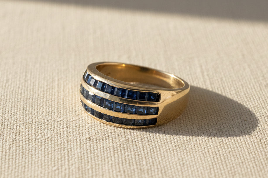 14K Gold Sapphire Channel-Set Band
