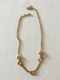 18K Gold Italian Rolo Floral Chain