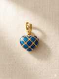 Guilloche Enamel Heart Charm