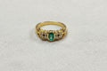 18K Gold, Emerald and Diamond Byzantine/Medieval Revival Band