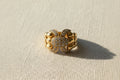 18K Gold Pave Diamond Fleur-de-Lis Cocktail Ring