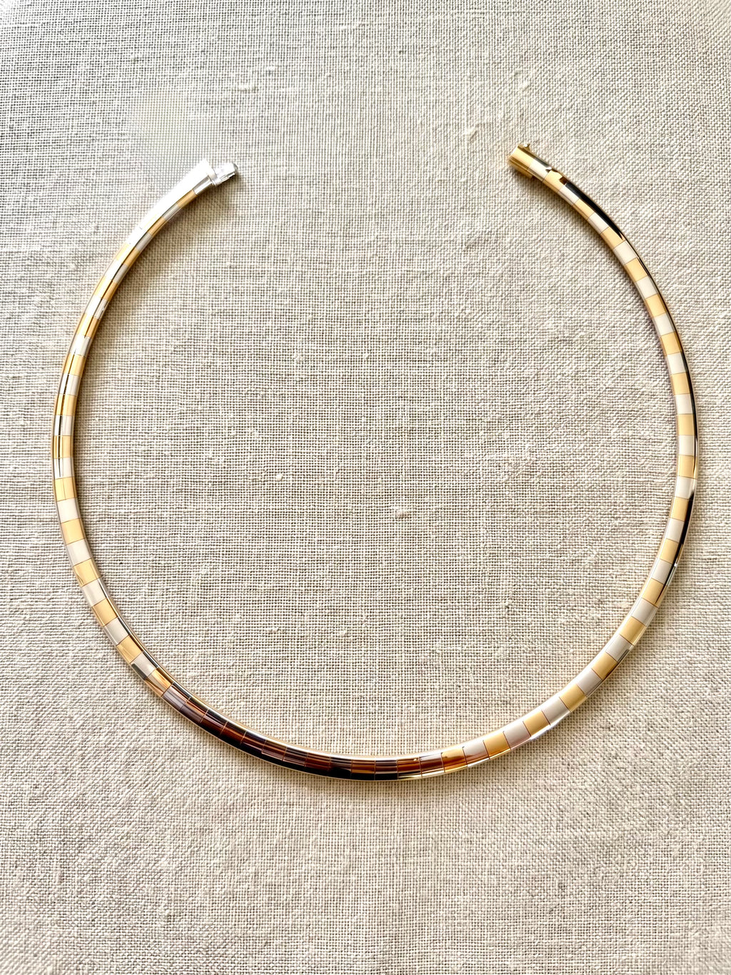 Rare 14K Two-Tone Omega Necklace