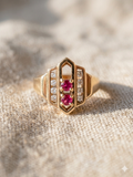 14K Gold, Ruby and Diamond Fidget / Slider Ring