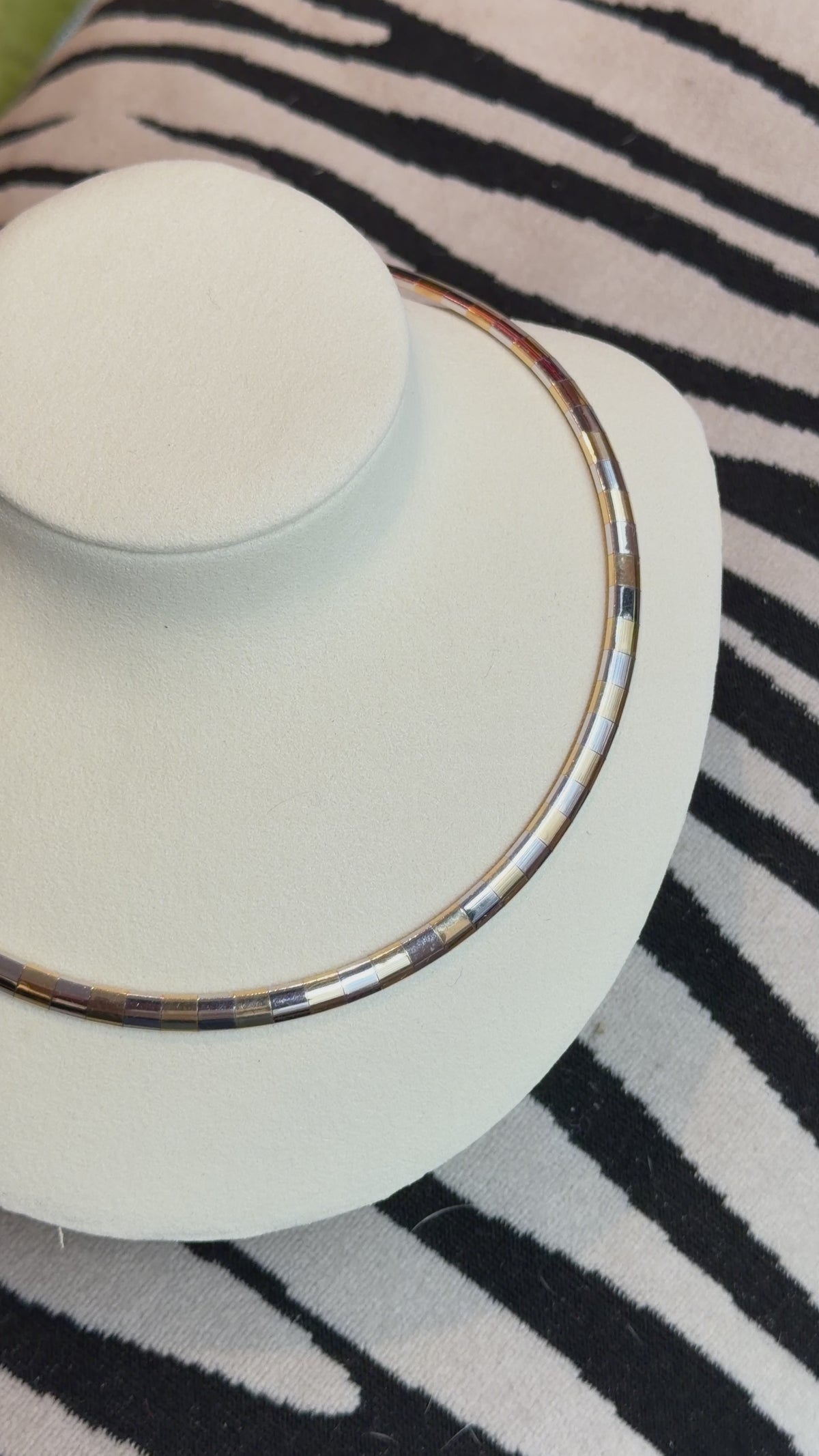 Rare 14K Two-Tone Omega Necklace