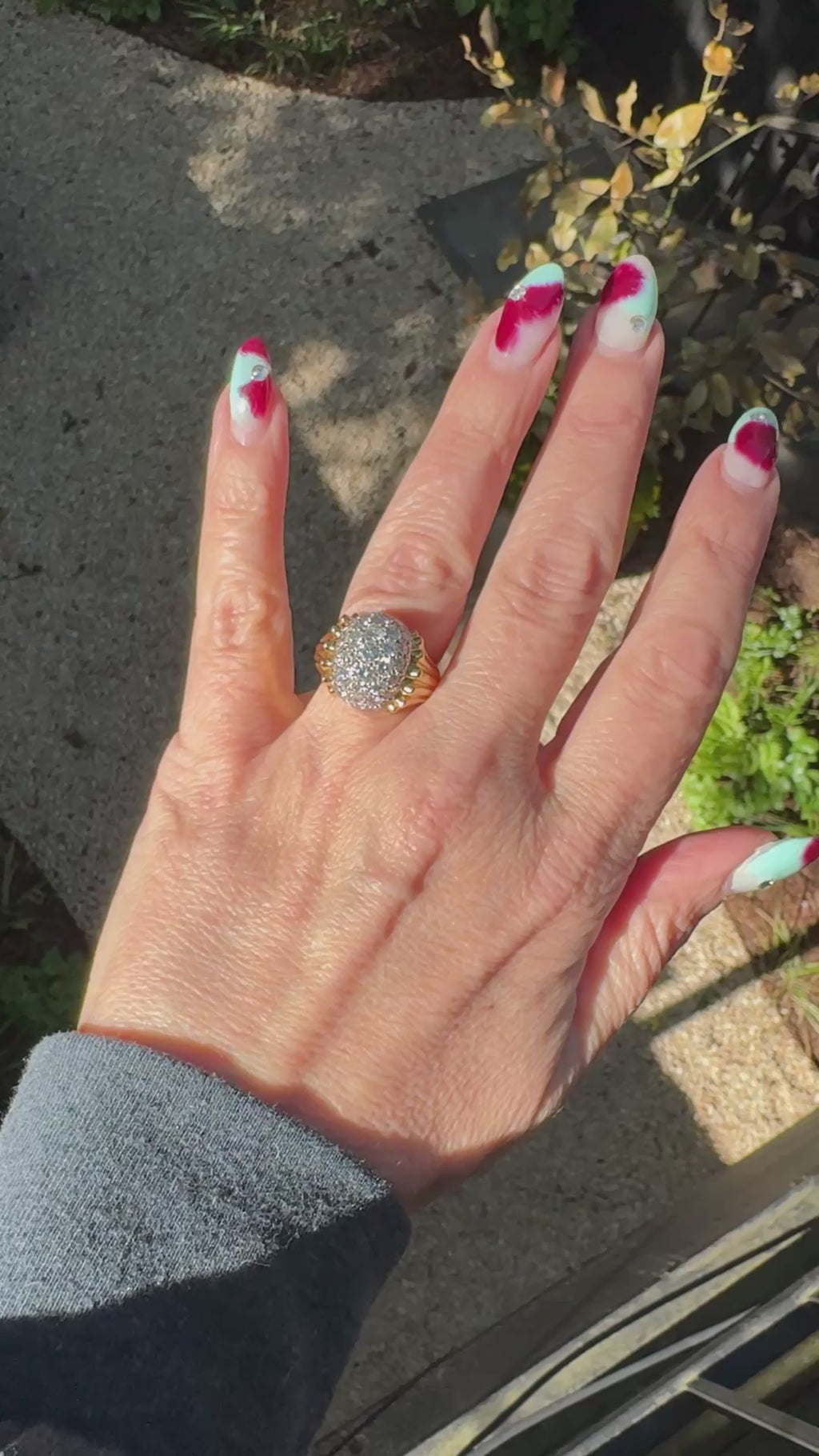 18K Gold Pavé Diamond Dome Cocktail Ring